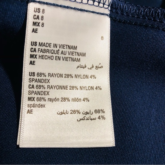 On 34th Solid Ponte Knit Blue Square Neck Mini Dress Size 8Tank Dress ps286 - Picture 8 of 8